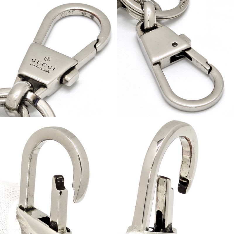 Gucci Double G Key Chain Holder Silver Tone Metal Total Length 10.25 — view 6