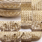 Bottega Veneta Intrecciato Calf Gold Shoulder Bag