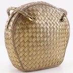 Bottega Veneta Intrecciato Calf Gold Shoulder Bag