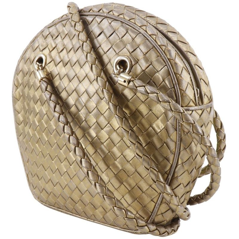 Bottega Veneta Intrecciato Calf Gold Shoulder Bag