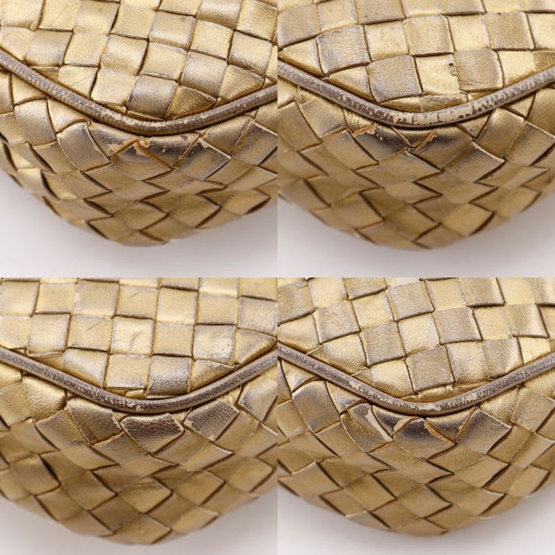 Bottega Veneta Intrecciato Calf Gold Shoulder Bag