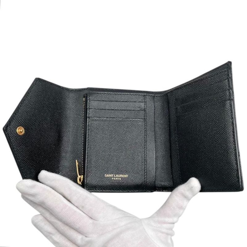 Saint Laurent Trifold Wallet Monogram Compact Threefold Textured — view 9
