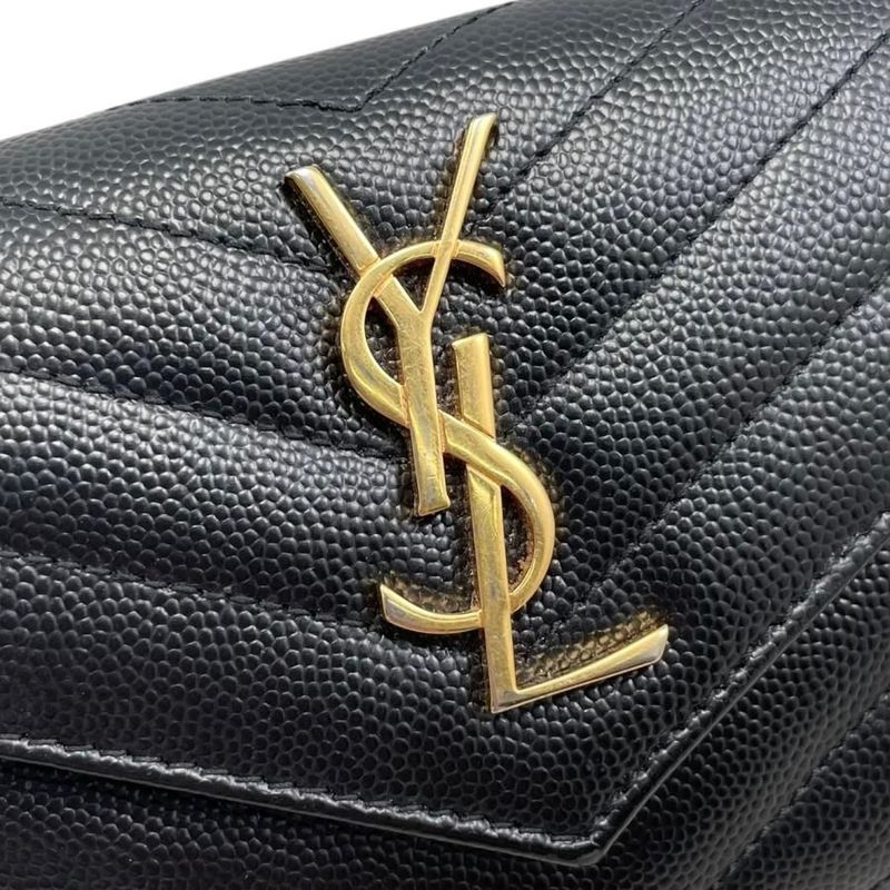 Saint Laurent Trifold Wallet Monogram Compact Threefold Textured — view 5
