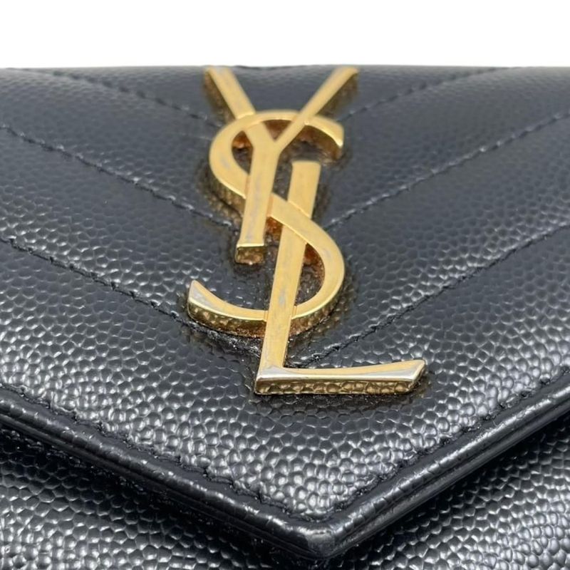 Saint Laurent Trifold Wallet Monogram Compact Threefold Textured — view 6