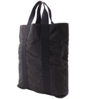 Hermes Her Line Cabas Tote Bag Nylon Canvas Gray Handbag