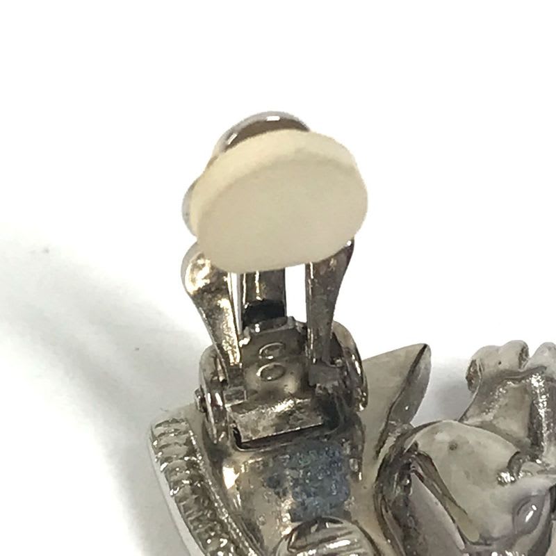 Hermes Earrings Cheval Horse Logo Metal Silver — view 6
