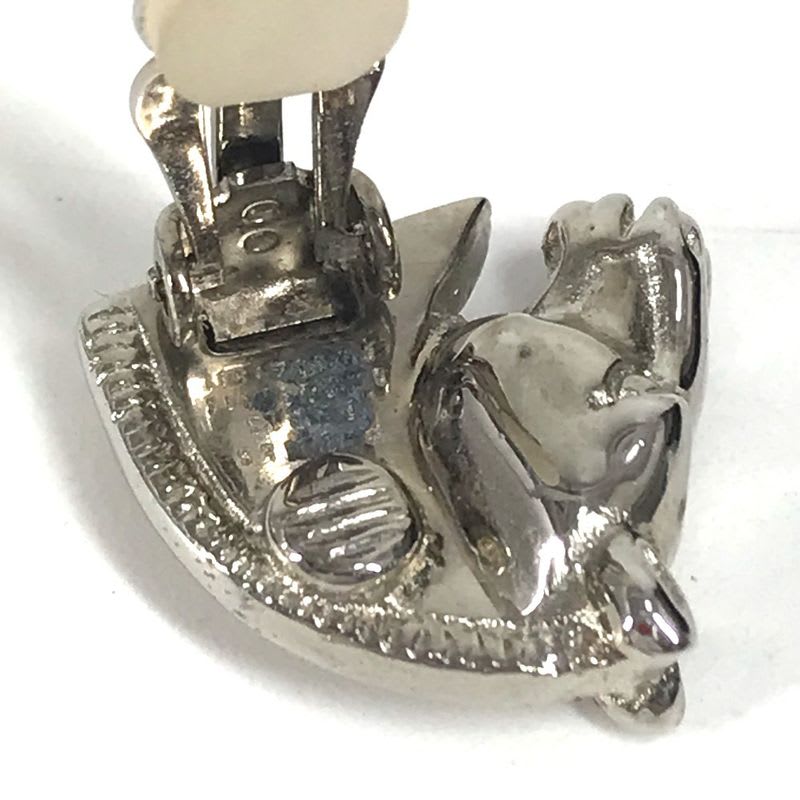 Hermes Earrings Cheval Horse Logo Metal Silver — view 5