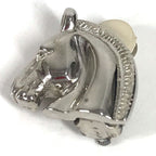 Hermes Earrings Cheval Horse Logo Metal Silver — view 7