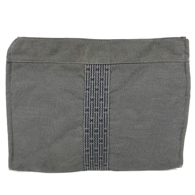 Hermes Pouch Her Line Cotton Gray