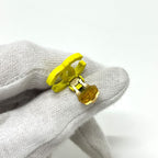 Chanel Earrings Coco Mark 2 Rows Metal Yellow — view 8