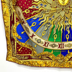 Hermes Scarf Carpe DIEM Enjoy The Day Sun Moon Star Silk Red — view 7