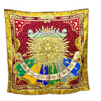 Hermes Scarf Carpe DIEM Enjoy The Day Sun Moon Star Silk Red — view 2