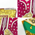 Hermes Scarf Carpe DIEM Enjoy The Day Sun Moon Star Silk Red — view 9
