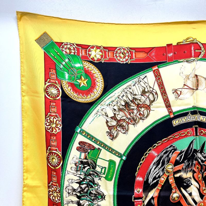 Hermes Scarf Chevaux de Trait YAMA SILK Orange — view 4