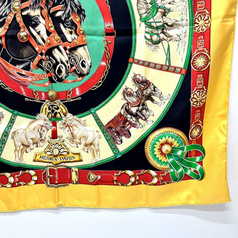 Hermes Scarf Chevaux de Trait YAMA SILK Orange — view 6