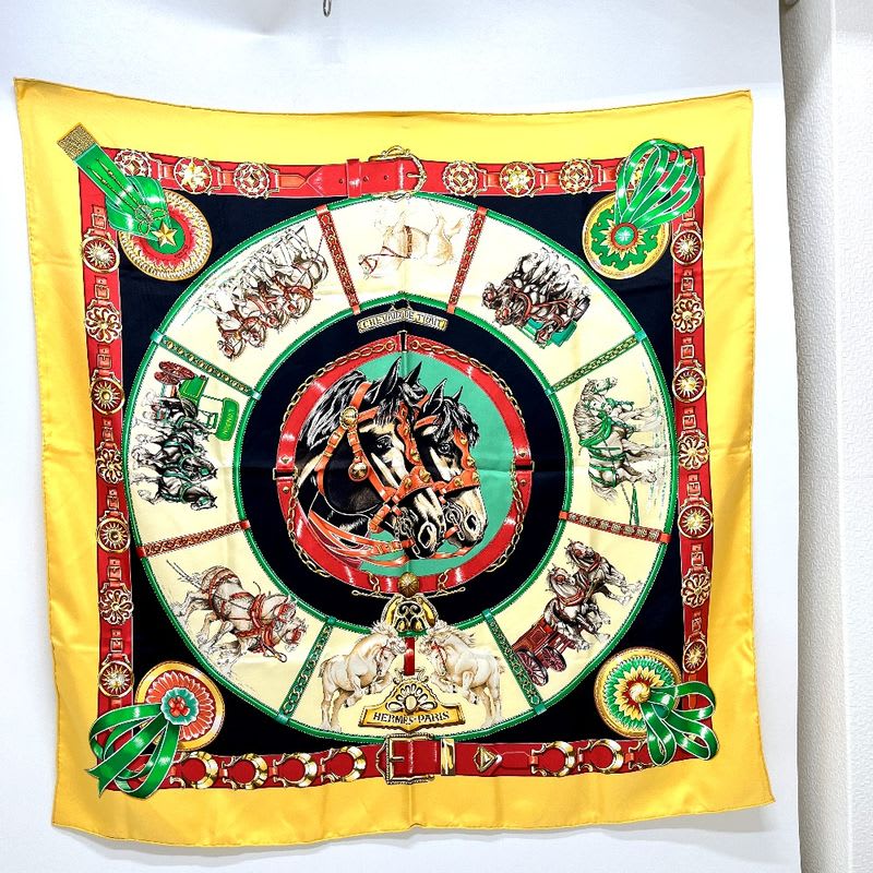 Hermes Scarf Chevaux de Trait YAMA SILK Orange — view 3