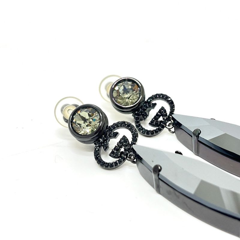 Gucci Earrings GG Crystal Bijou Metal Black — view 4