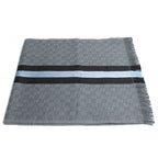 Gucci Sherry Line Muffler Gray Brown Sky Blue 4g704 1469 Scarf — view 2