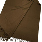 Hermes Muffler Fringe Cashmere Logo Brown Scarf — view 5