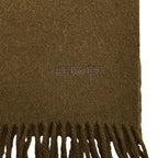 Hermes Muffler Fringe Cashmere Logo Brown Scarf — view 4
