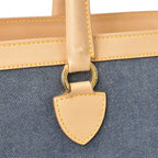 Dior Handbag BO B Denim Leather Navy Brown Gold — view 6