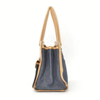 Dior Handbag BO B Denim Leather Navy Brown Gold — view 2