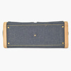 Dior Handbag BO B Denim Leather Navy Brown Gold — view 8