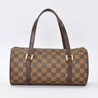 Louis Vuitton Handbag Drum Shape Tubular Damier Papillon 26 Brown Gold — view 3
