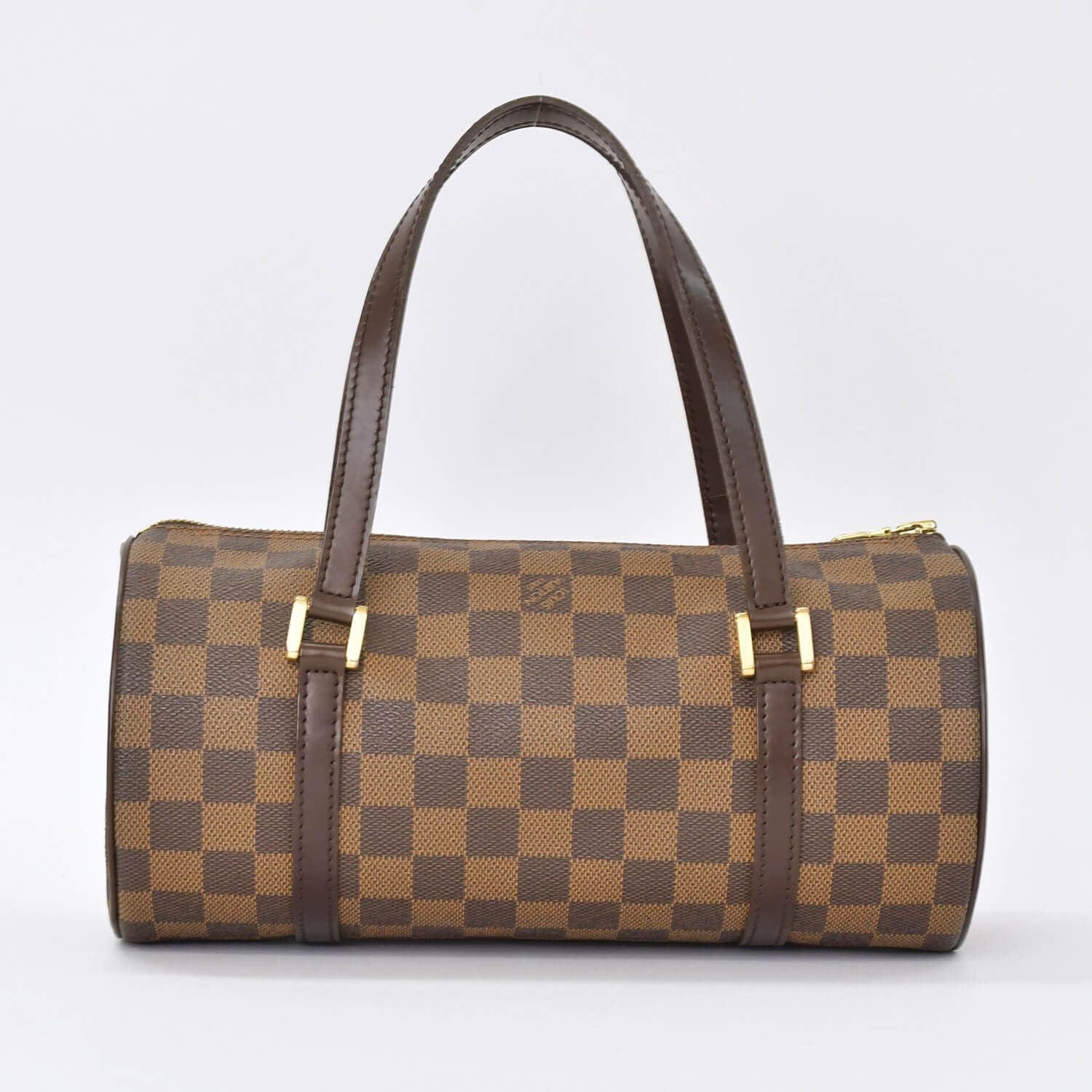 Louis Vuitton Handbag Drum Shape Tubular Damier Papillon 26 Brown Gold — view 3