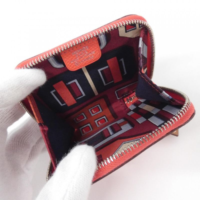 Hermes Carre en Boucles Silk In Porte Monnaie Coin Case — view 3