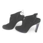 Gucci Booties High Heels Gathered Ribbon 37.5 Black Suede — view 2