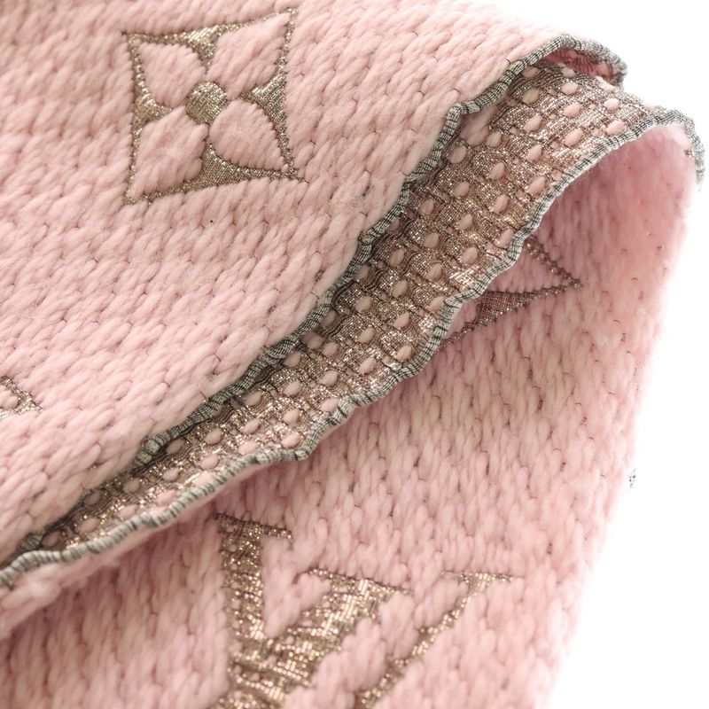 Louis Vuitton Monogram Echarpe Logomania Shine Muffler Pink Scarf — view 6