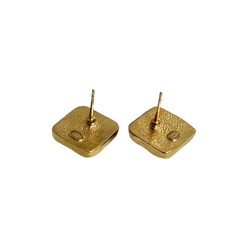 Chanel Coco Mark Motif Square GP Plated Earrings 23BK — view 6