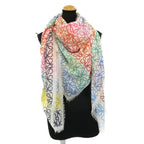 Loewe Multicolor Striped Linen and Cotton Blend Shawl — view 9