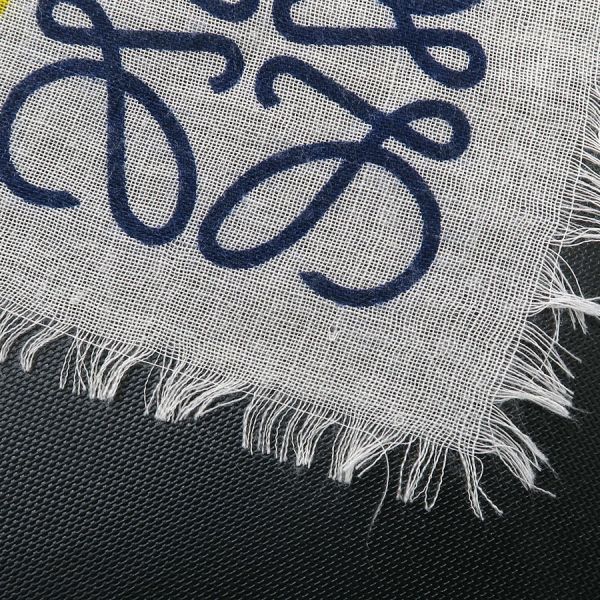 Loewe Multicolor Striped Linen and Cotton Blend Shawl — view 4