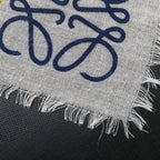 Loewe Multicolor Striped Linen and Cotton Blend Shawl — view 4