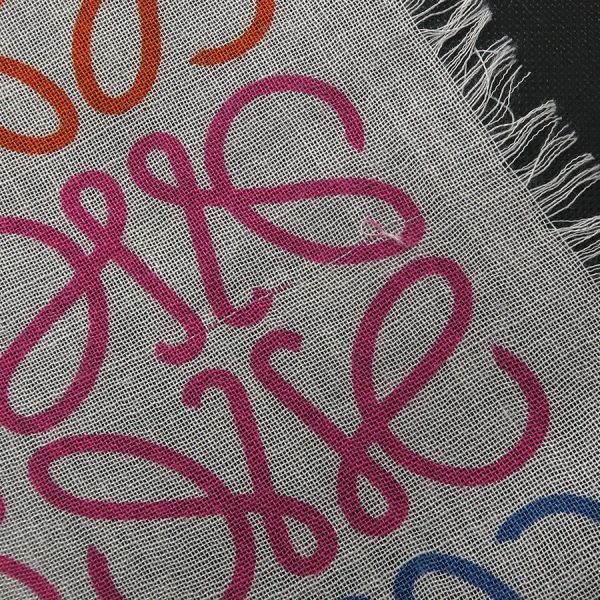 Loewe Multicolor Striped Linen and Cotton Blend Shawl — view 5
