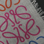 Loewe Multicolor Striped Linen and Cotton Blend Shawl — view 5