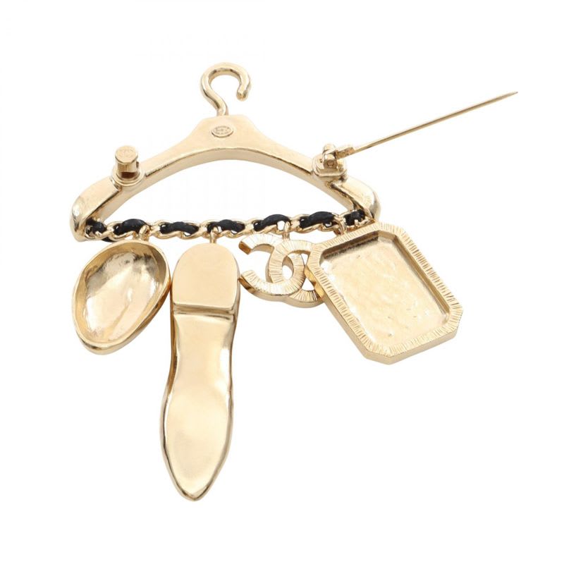 Chanel Brooch Coco Mark Hanger Motif GP Leather — view 3