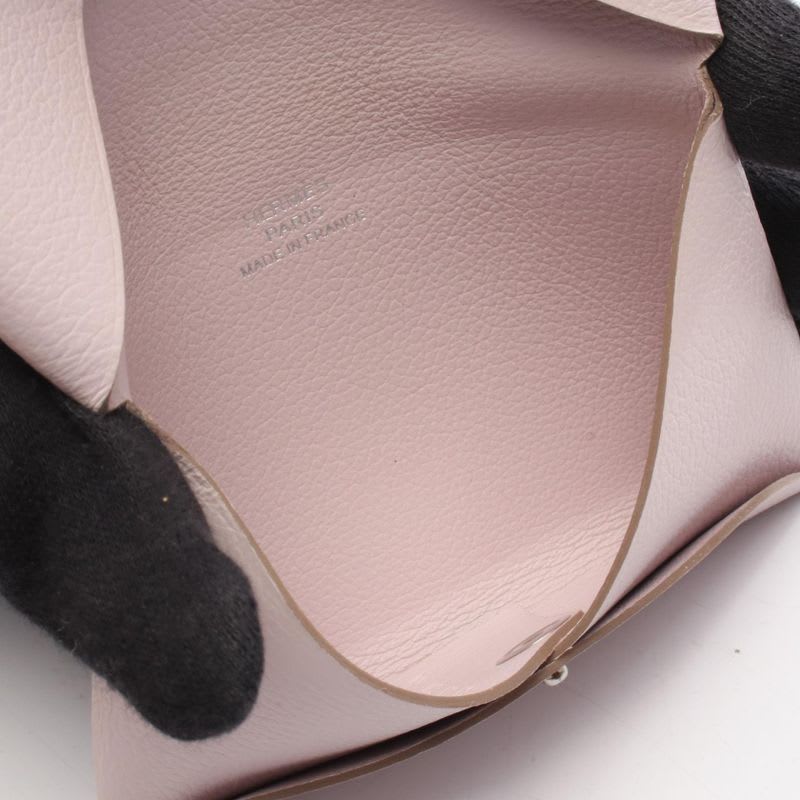 Hermes Coin Case Calvi Rose Dragee Other — view 4
