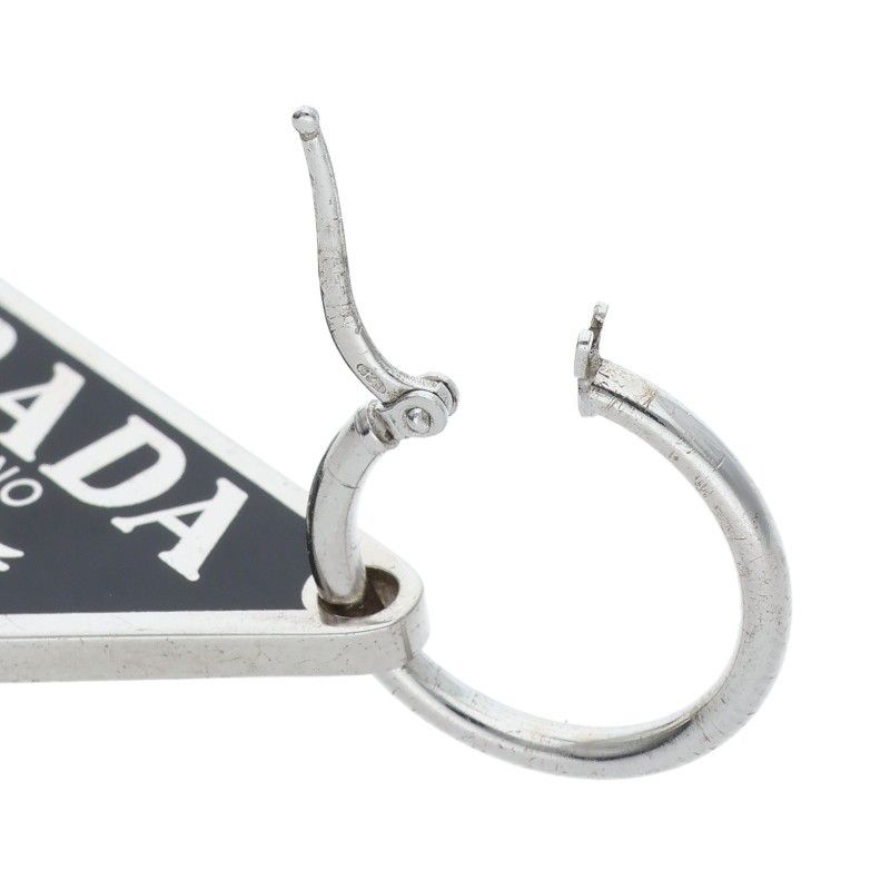 Prada Triangle Logo Plate Earrings — view 6