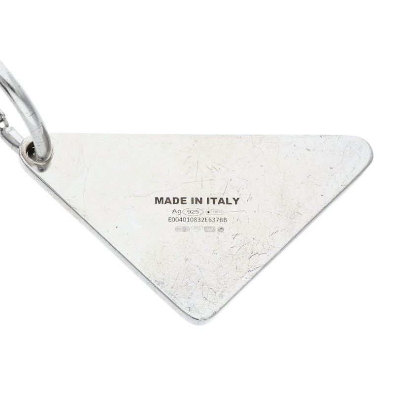 Prada Triangle Logo Plate Earrings — view 5