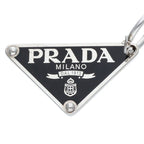 Prada Triangle Logo Plate Earrings — view 4