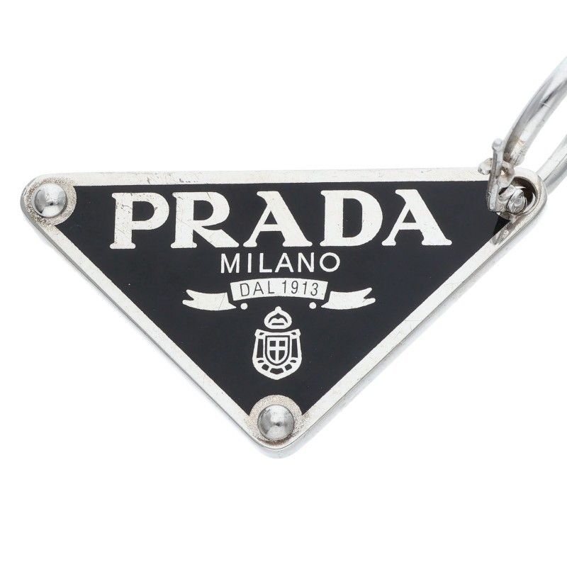 Prada Triangle Logo Plate Earrings — view 4