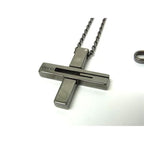 Gucci Necklace Cutout G Cross Black SV 925 — view 4