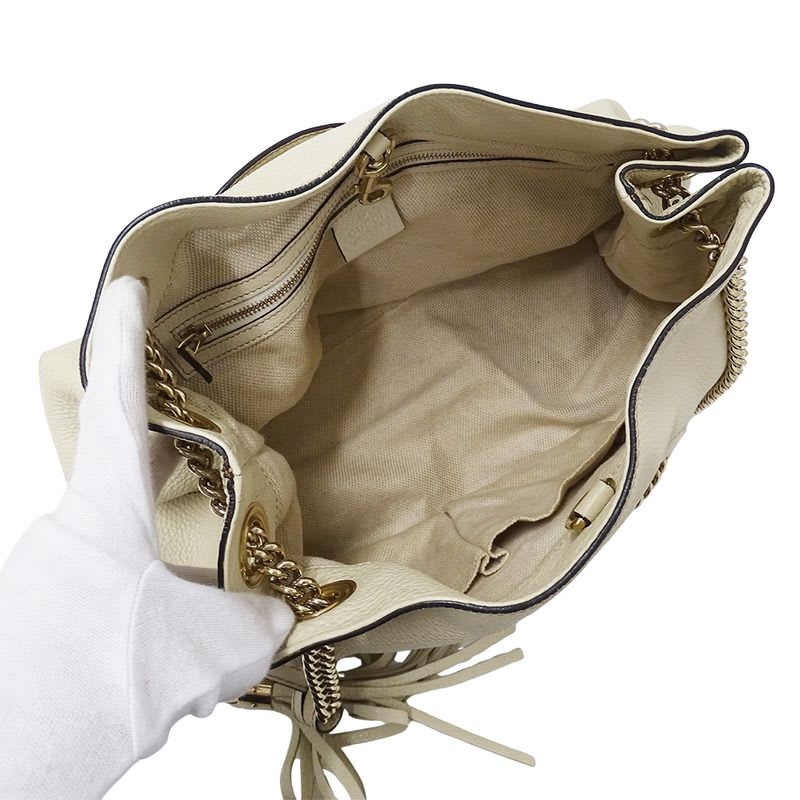 Gucci Bag Tote Soho Interlocking G Leather White — view 6