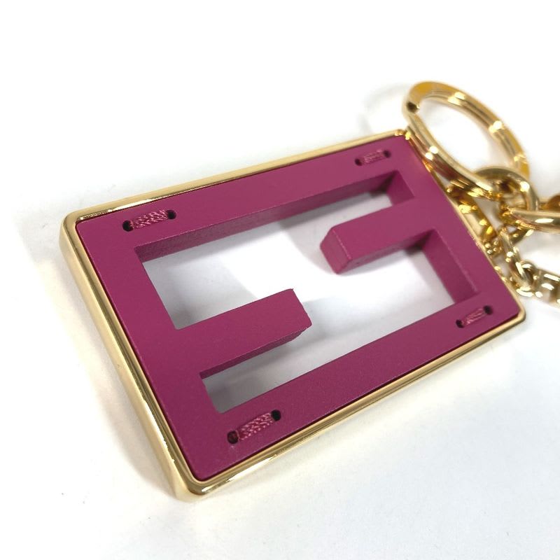 Fendi Key Holder Baguette Logo 7 As229 Metal Pink Purple — view 5