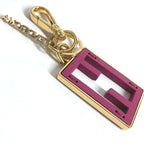 Fendi Key Holder Baguette Logo 7 As229 Metal Pink Purple — view 2
