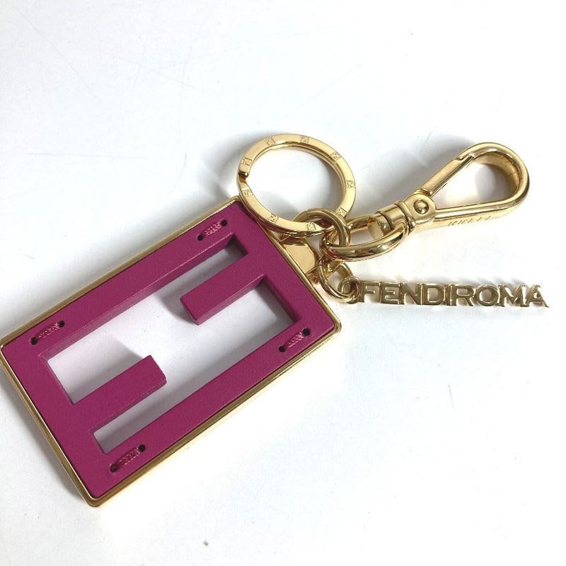 Fendi Key Holder Baguette Logo 7 As229 Metal Pink Purple — view 3