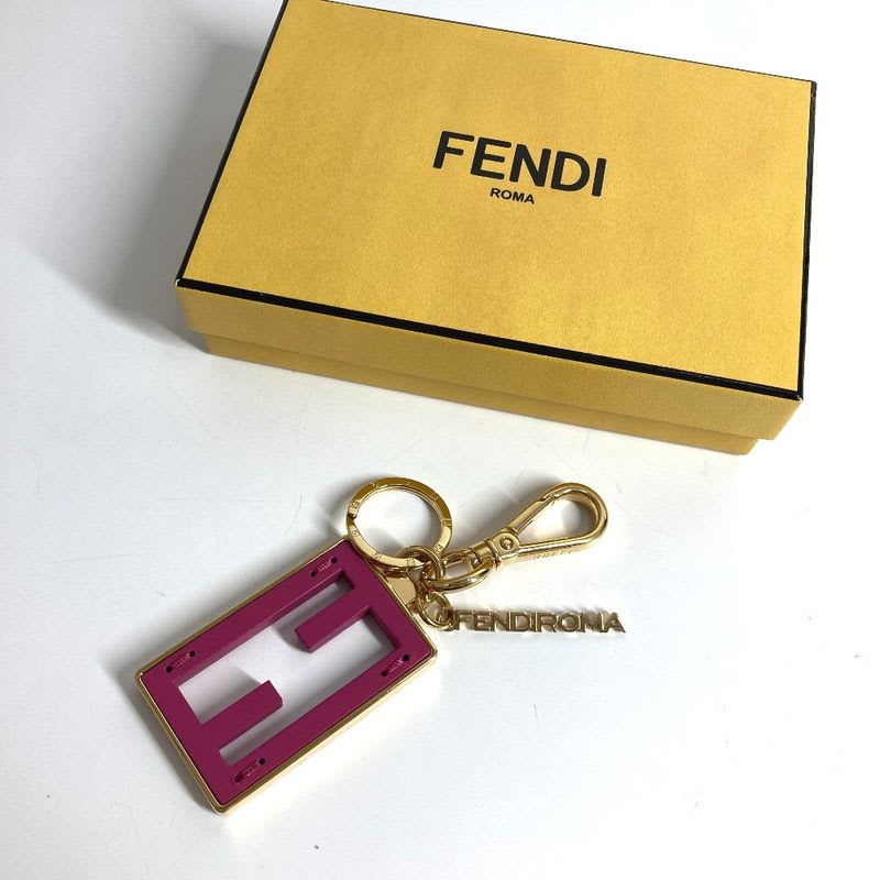 Fendi Key Holder Baguette Logo 7 As229 Metal Pink Purple — view 6